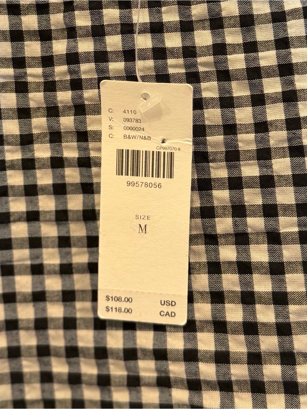 NWT Maeve Puff-Sleeve Off-The-Shoulder Gingham Top Medium - Picture 7 of 9